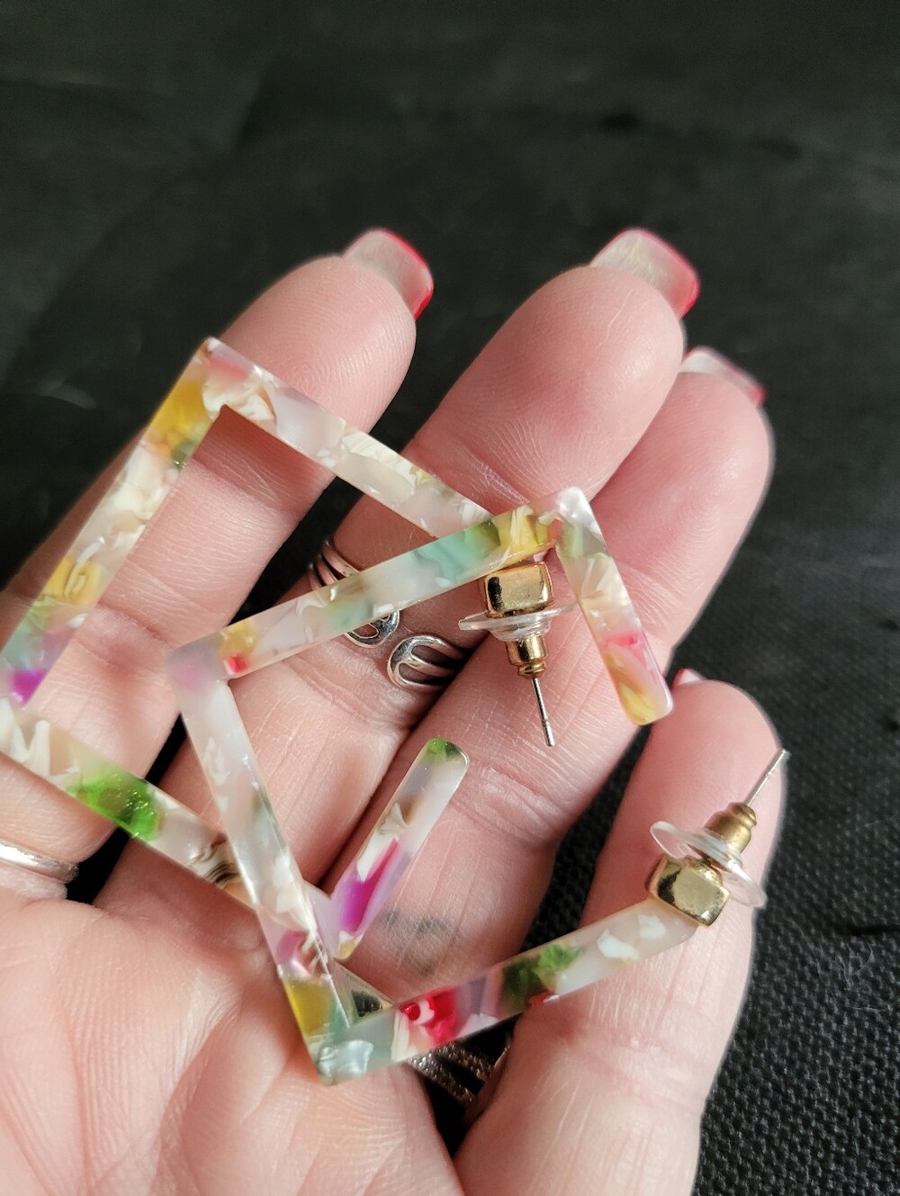 RESIN HOOP EARRINGS